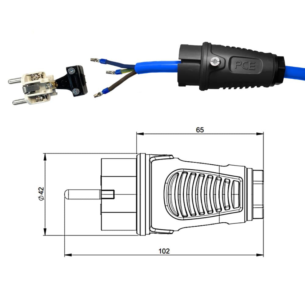 Verlängerung mit Sicherheit, Zähler und Phasenanzeige H07BQ-F 3x2,5mm2 blau 1m – Bild 8