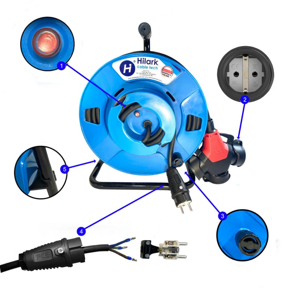 Gummiverlängerung H05RR-F 3x2,5 mm2 auf umgekehrter Trommel mit Dreieck 30m – Bild 6