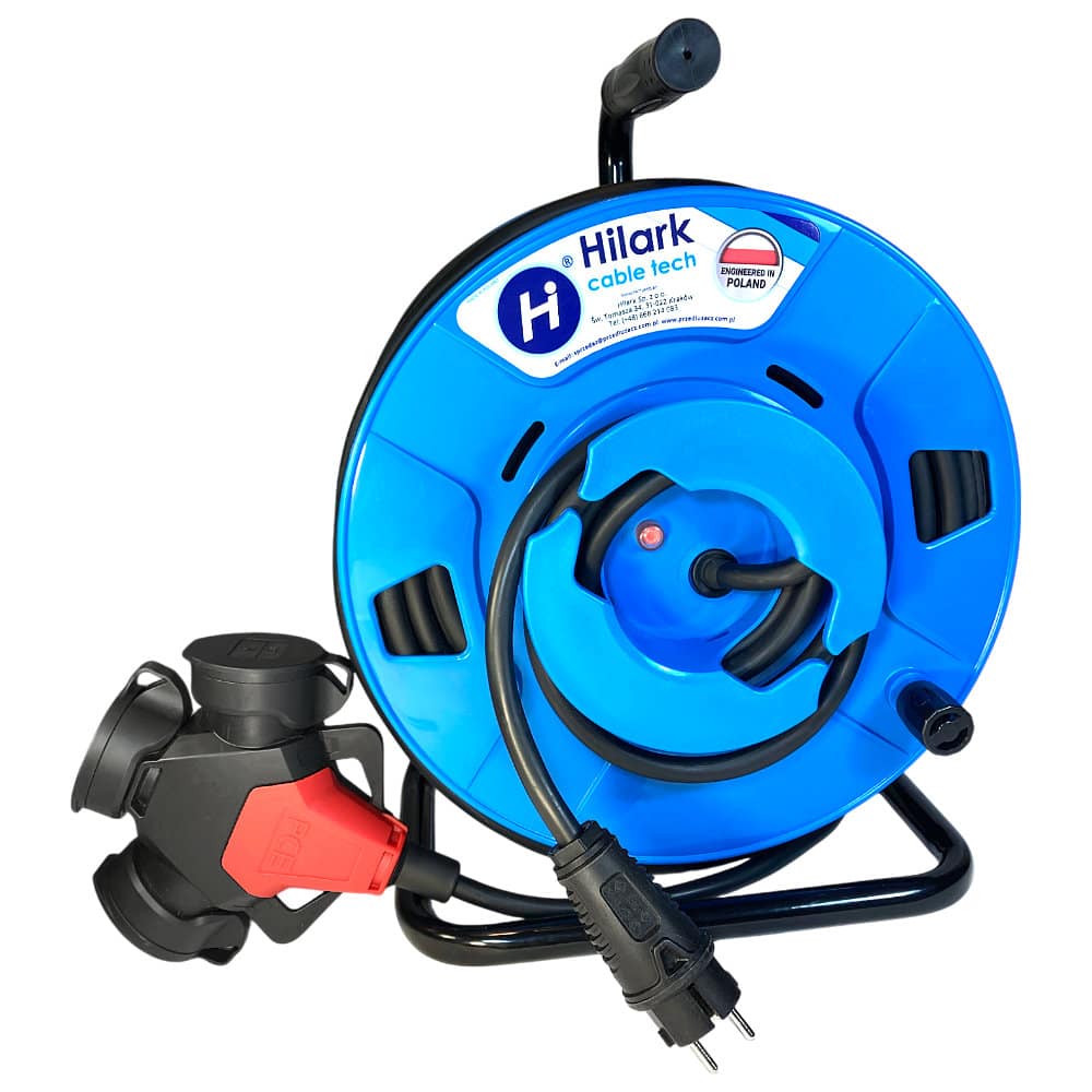 Gummiverlängerung H05RR-F 3x2,5 mm2 auf umgekehrter Trommel mit Dreieck 30m – Bild 4