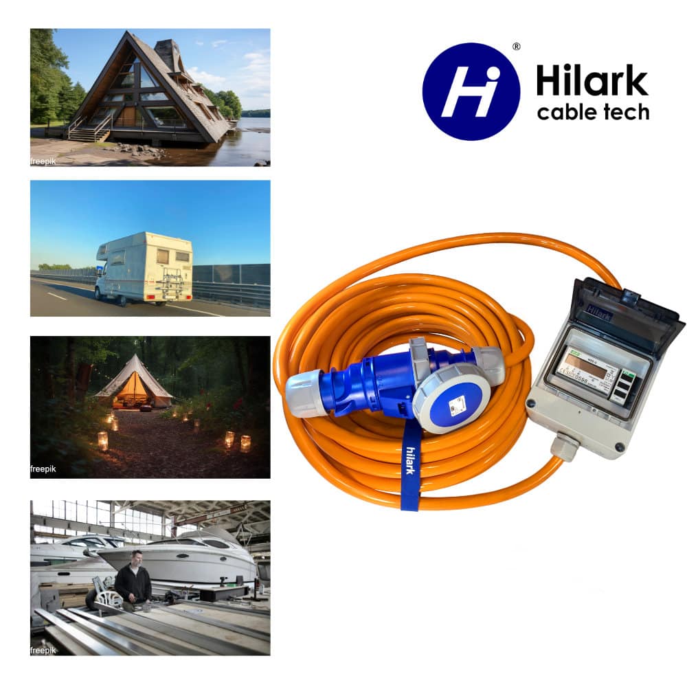 Stromverlängerung für Camper 32A PUR H07BQ-F 5x4mm2 IP65 mit Zähler und Voltmeter 25m – Bild 3