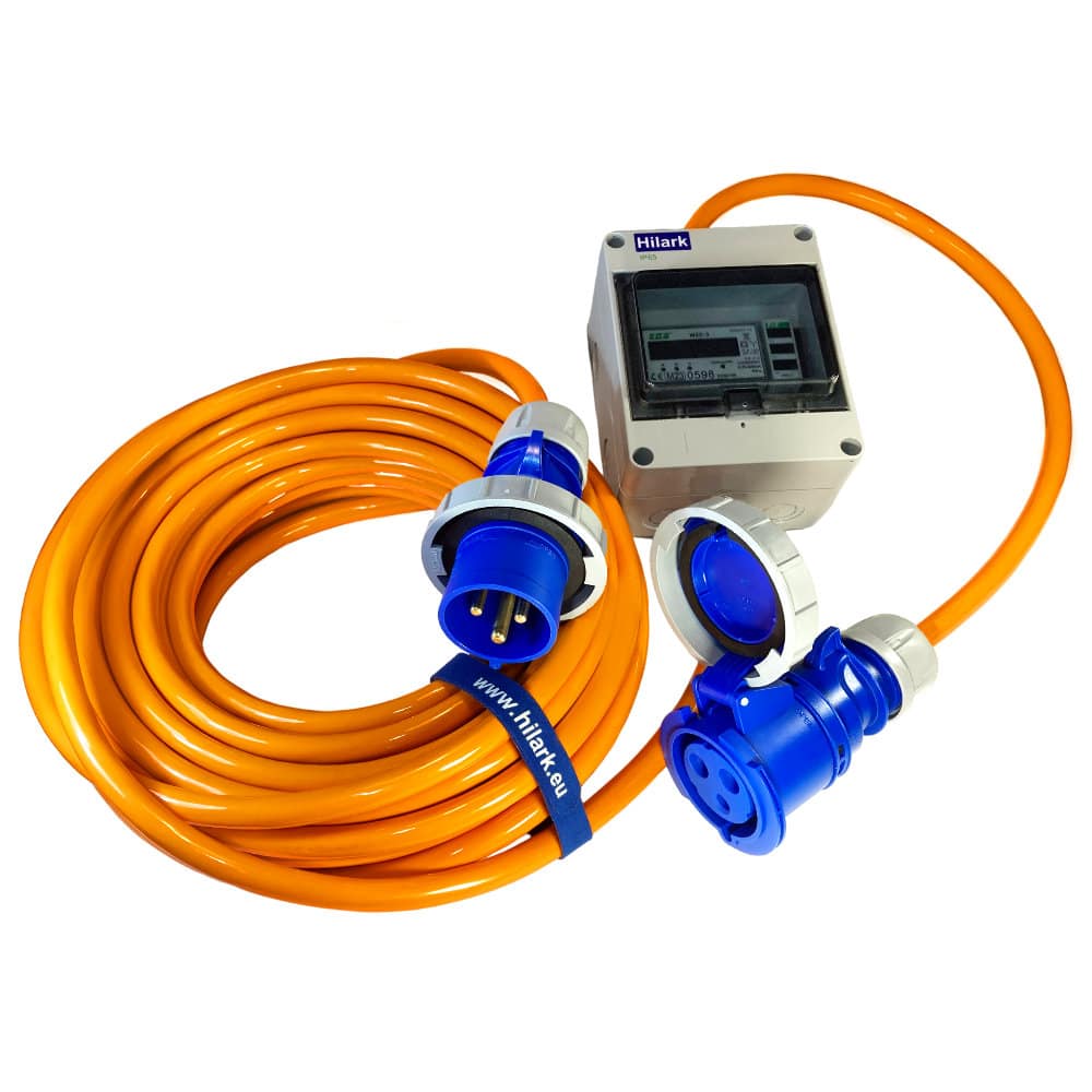 Stromverlängerung für Camper 32A PUR H07BQ-F 5x4mm2 IP65 mit Zähler und Voltmeter 25m – Bild 7