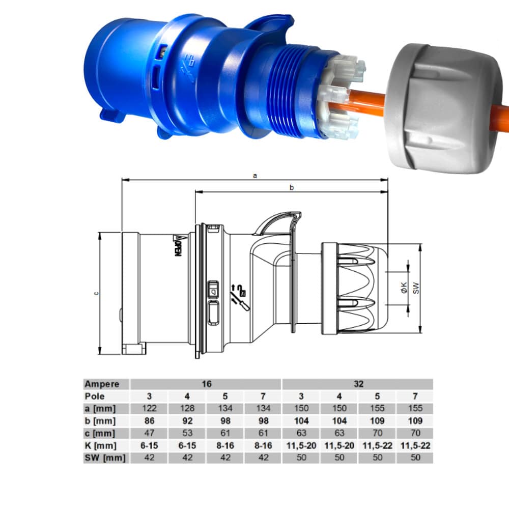 CEE Polyurethan Extender H07BQ-F 3x2,5 2m orange – Bild 9