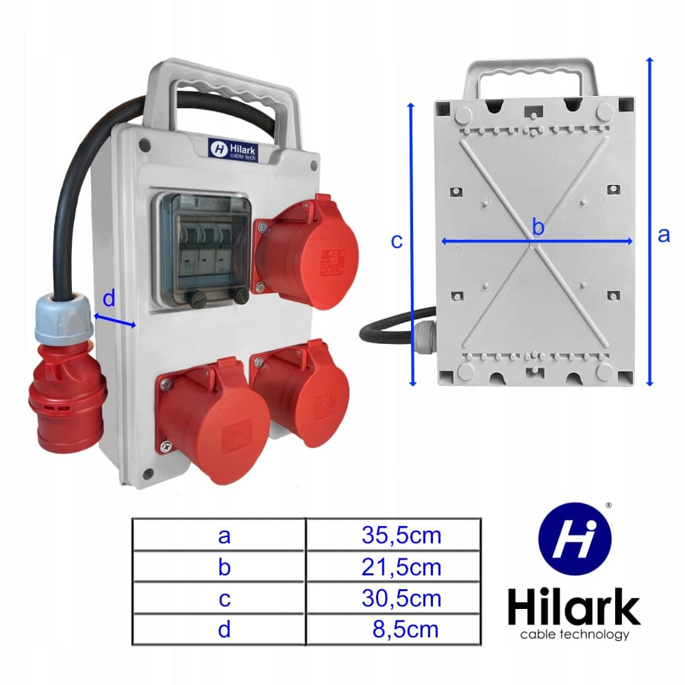 Rozdzielnica 2x16A 400V 1x32A bezpiecznik B16 3P ok 2m – Bild 4
