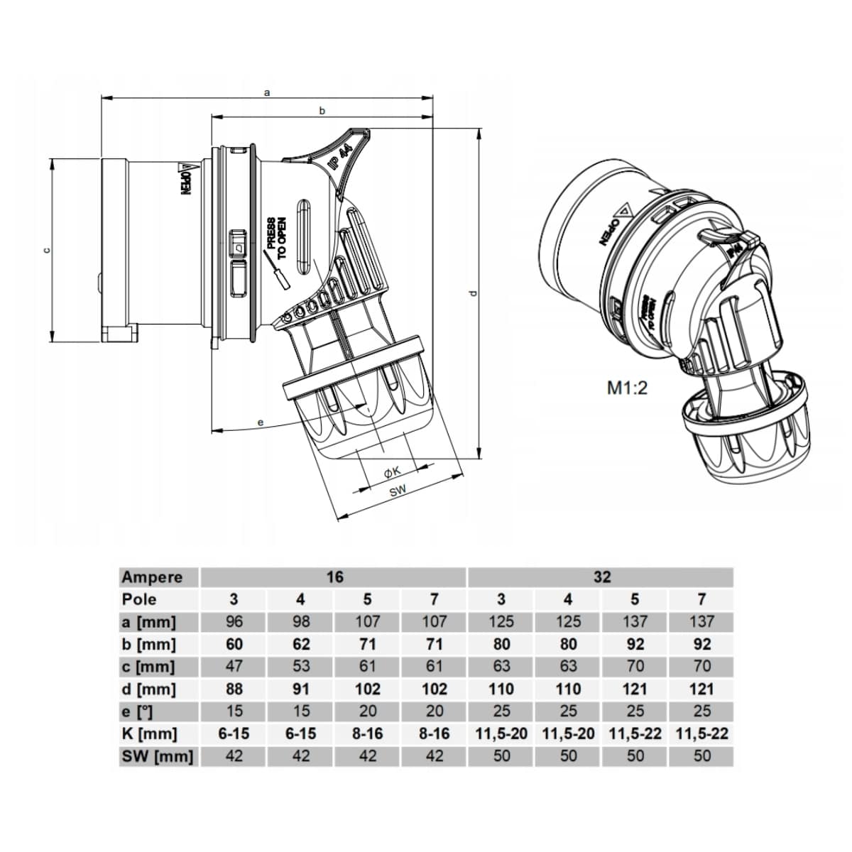 Stromverlängerung 50m H07RN-F 5g2,5 mm2 Winkelplug 5Pin 16A 400V IP44 – Bild 6