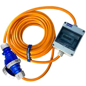 Kraftverlängerung für Camper 32A PUR H07BQ-F 5x4mm2 IP65 mit Zähler 15m