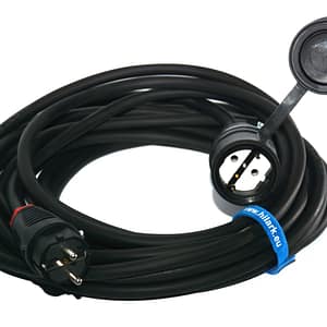 Gummiverlängerung H07RN-F 3×2,5 mm Stecker und Steckdose SCHUKO 20m