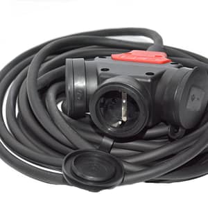 Gummiverlängerung H07RN-F 3×2,5 mm Steckdose und Dreieck SCHUKO 5m