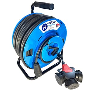 Przedłużacz gumowy H05RR-F 3×1,5 mm2 na bębnie odwróconym z trójnikiem 45m