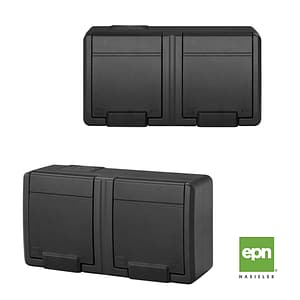 AQUANT 2K gniazdo natynkowe hermetyczne podwójne IP55 2x2P+Z antracyt 5042-17 EPN